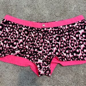 OP y2k style Pink Leopard Print Women's Sleep Shorts